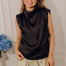 After Hours Satin Top in Black Image - 1
