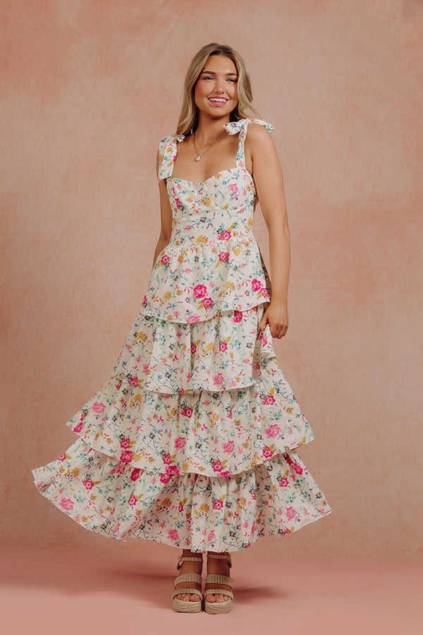 Fresh Pick Floral Tiered Midi Dress Image - 1
