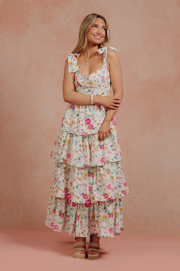Fresh Pick Floral Tiered Midi Dress Image - 4