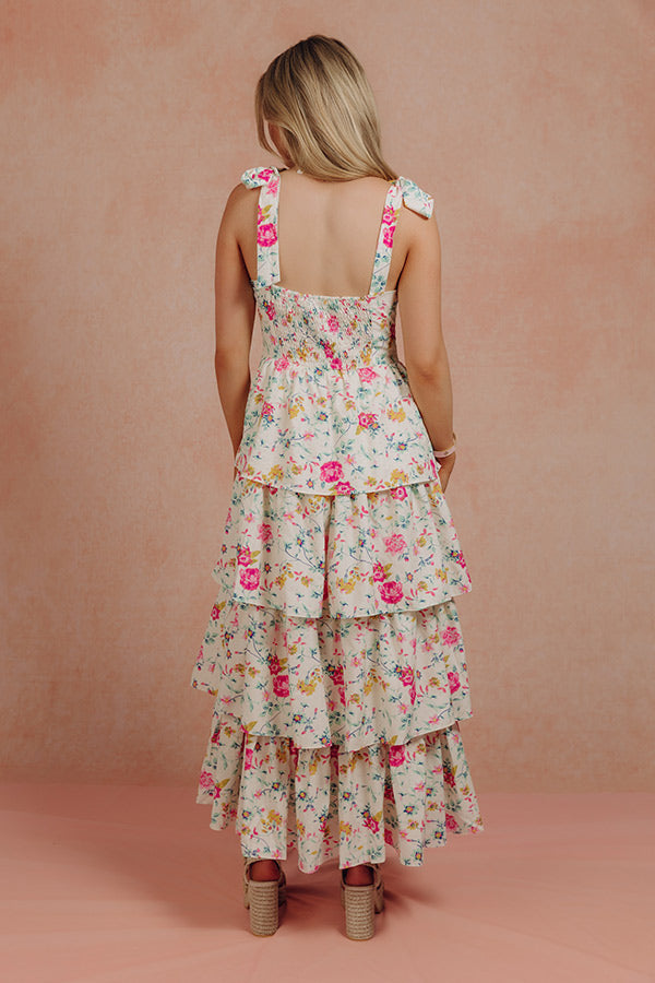 Fresh Pick Floral Tiered Midi Dress Image - 3