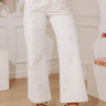 RISEN Polly Midrise Floral Embellished Wide Leg Jean Image - 1