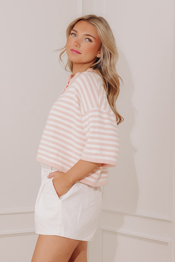 The Ezra High Waist Shorts in Ivory Image - 3