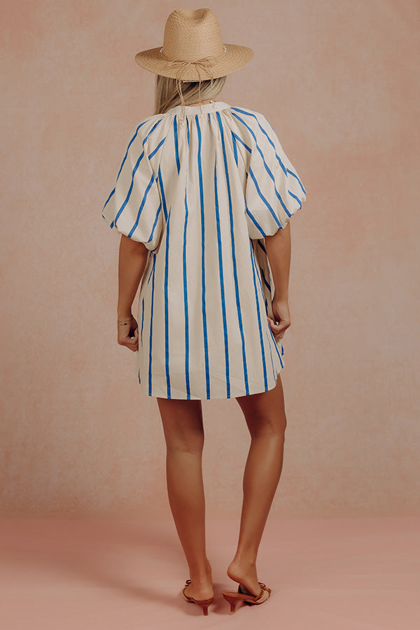Yacht Club Charm Poplin Mini Dress in Royal Blue Image - 3
