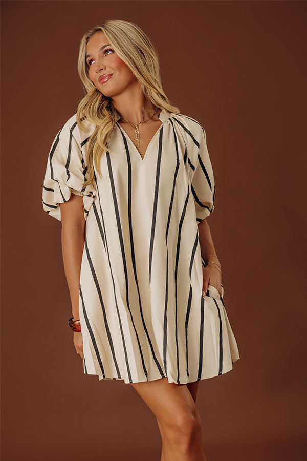 Yacht Club Charm Poplin Mini Dress in Black Image - 2