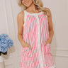 Pink Lemonade Sippin' Stripe Mini Dress Image - 1