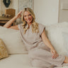 Metro Lounge Scuba Quarter Zip Top in Taupe Image - 1