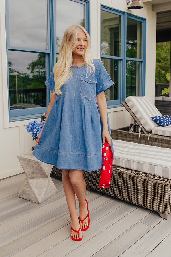 Bistro Babe Denim Mini Dress Image - 2
