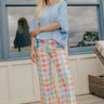 The Gracie High Waist Gingham Wide Leg Jeans Image - 1