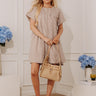 Charming Glance Stripe Mini Dress in Mocha Image - 1