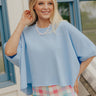 Sunny Muse Oversized Tee in Sky Blue Image - 1