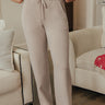 Metro Lounge High Waist Straight Leg Scuba Pants in Taupe Image - 1