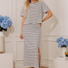 Weekend Cutie High Waist Stripe Midi Skirt Image - 1