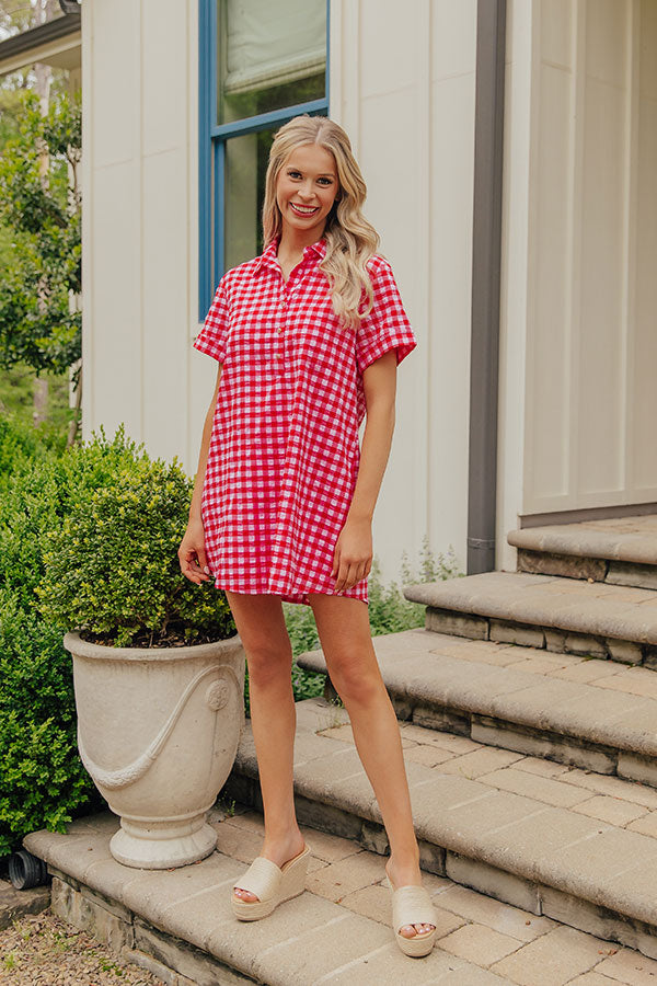 Lakeside Picnic Gingham Mini Dress