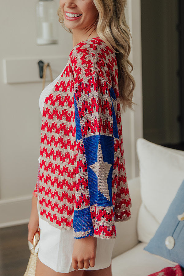 Star Spangled Chic Knit Cardigan Image - 2