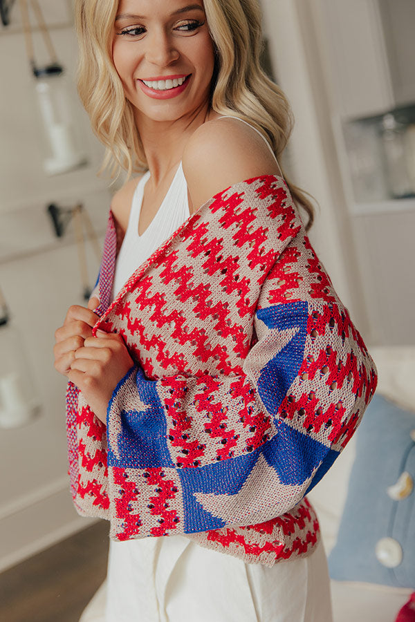 Star Spangled Chic Knit Cardigan Image - 3