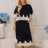 Evening Ease High Waist Scuba Midi Skirt in Black Image - 1