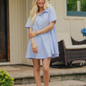 Fresh Lines Stripe Mini Dress in Light Blue Image - 1