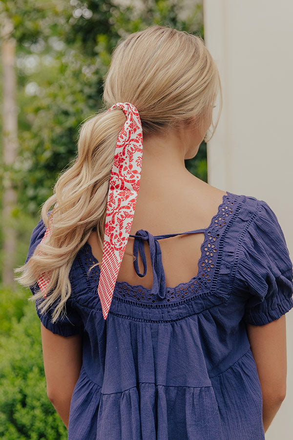 Feeling Dreamy Floral Hair Scarf in Red Image - 1