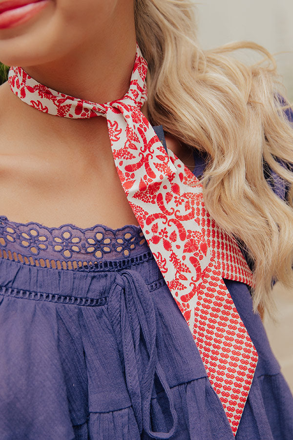 Feeling Dreamy Floral Hair Scarf in Red Image - 3