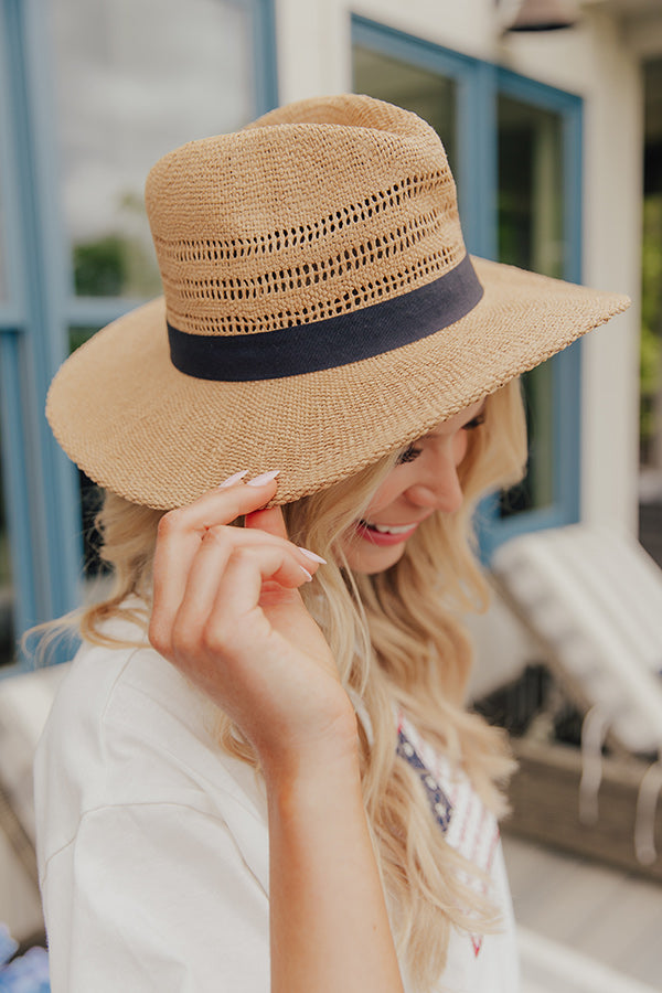 Villa Views Raffia Woven Fedora Image - 1
