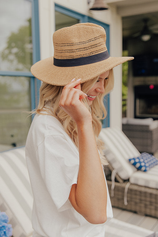 Villa Views Raffia Woven Fedora Image - 2