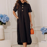 Capri Ease Midi Shirt Dress in Black Image - 1