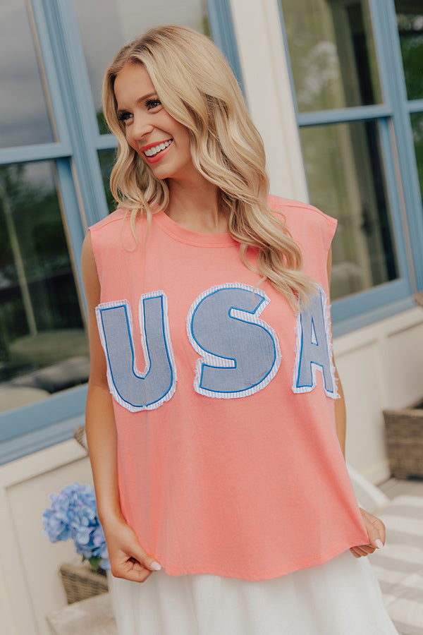 Beach Day USA Patchwork Tee Image - 1