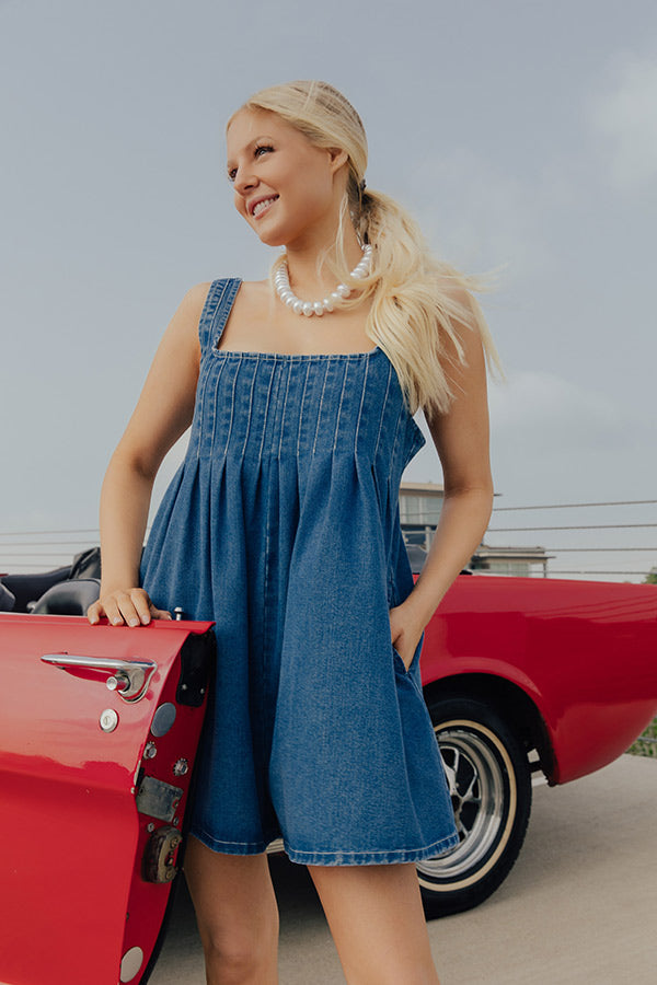 Darling Days Denim Pleated Romper Image - 3