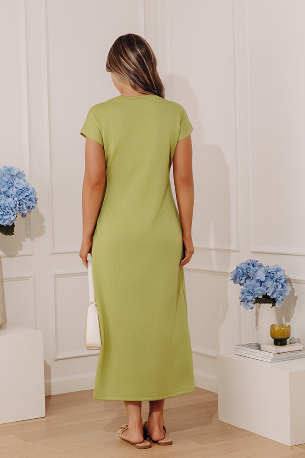 Avenue Poise Side Tie Scuba Midi Dress Image - 2