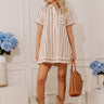 Dockside Chic Stripe A-line Mini Dress in Light Beige Image - 1