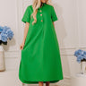 Capri Ease Midi Shirt Dress in Kelly Green Image - 1