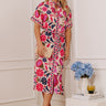 Tuscan Sun Floral Button Down Midi Dress in Pink Image - 1