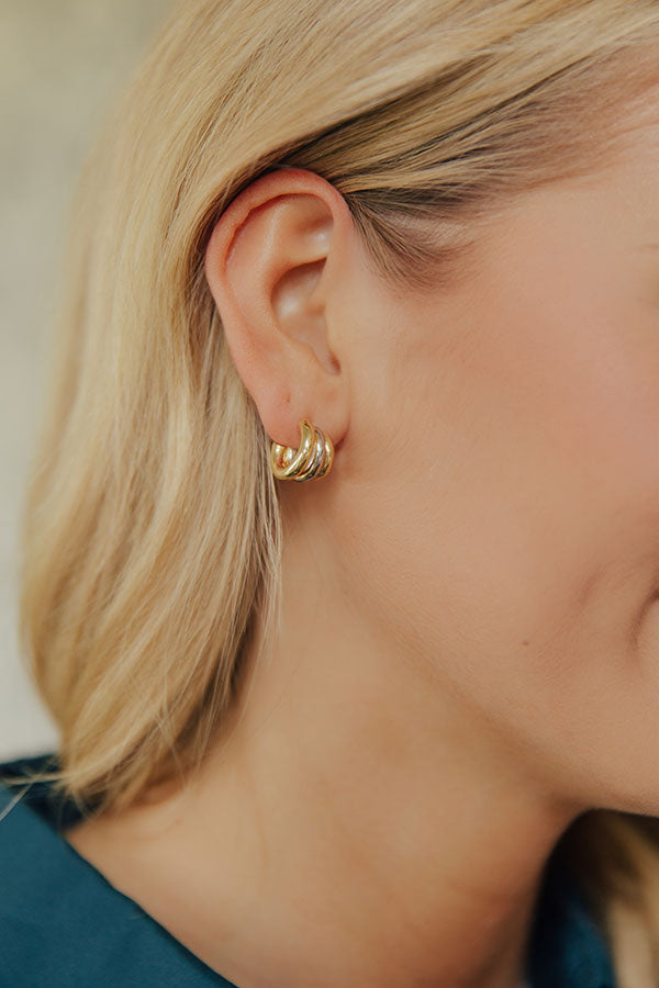 Uptown Charm 2-Tone Hoop Earrings Image - 1