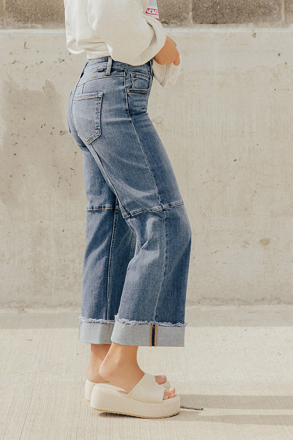 RISEN Sam Midrise Wide Leg Cuffed Jean Image - 3
