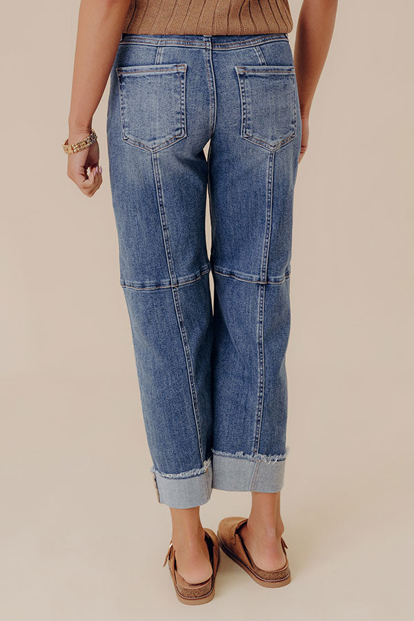 RISEN Sam Midrise Wide Leg Cuffed Jean Image - 2