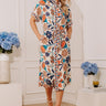 Tuscan Sun Floral Button Down Midi Dress in French Vanilla Image - 1