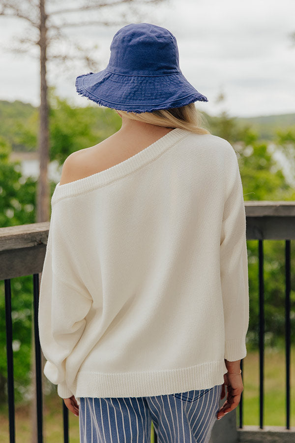 Freedom Rings Off Shoulder Knit Sweater Image - 4