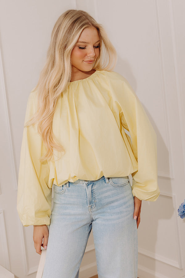Bright Smile Balloon Hem Poplin Top Image - 1