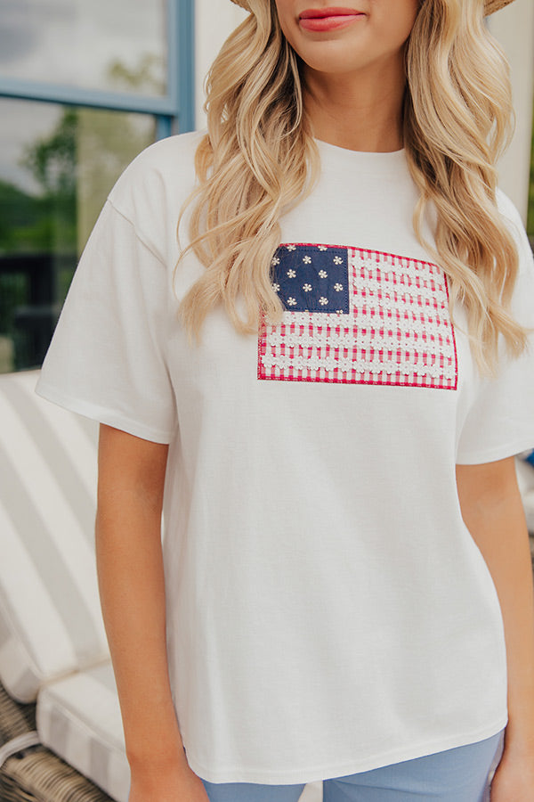 Sweet Freedom Oversized Embroidered Tee Image - 3