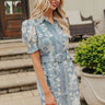 Garden Society Floral Mini Dress in Blue Image - 1