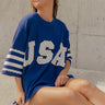 USA Vibes Patchwork Oversized Tee in Navy Image - 1