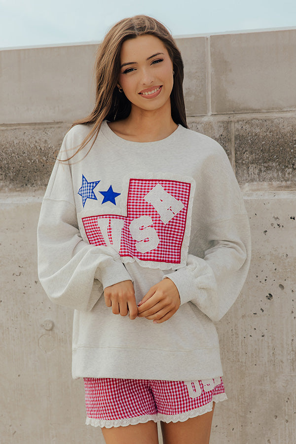 USA Darling Patchwork Sweatshirt