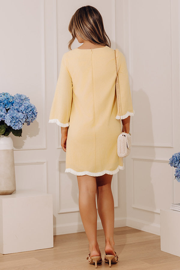 Lakehouse Muse Fringed Mini Dress in Yellow Image - 5