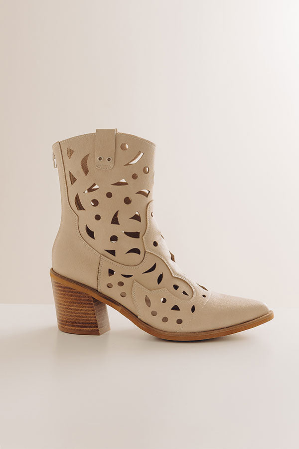 The Libby Faux Leather Cut-Out Boot Image - 3