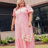 Easy Grace Eyelet Midi Dress in Pink Curves Image - 1