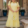 Easy Grace Eyelet Midi Dress in Yellow Curves Image - 1