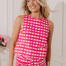 Park Avenue Poise Gingham Top in Hot Pink Image - 1