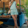 Park Avenue Poise High Waist Gingham Shorts in Ocean Wave Image - 1