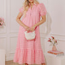 Easy Grace Eyelet Midi Dress in Pink Image - 1