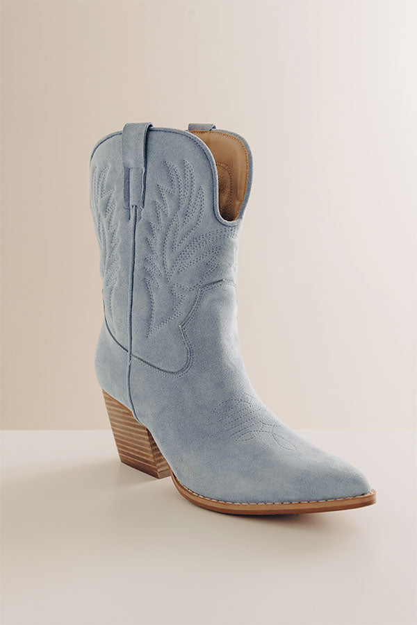 The Nicole Faux Suede Cowboy Boots Image - 4
